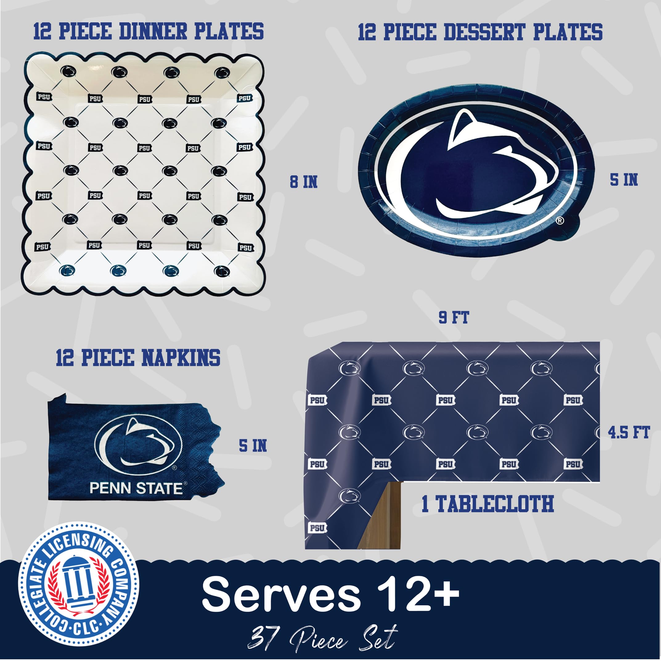 PartyKandy PSU square plates with bold team colors for festive dining