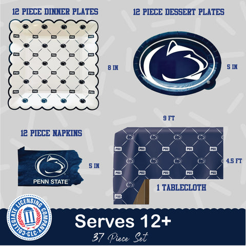 PartyKandy PSU square plates with bold team colors for festive dining