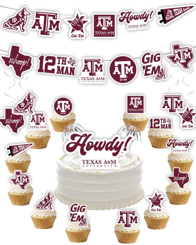 PartyKandy Texas A&M banner for game-day decor in team colors.