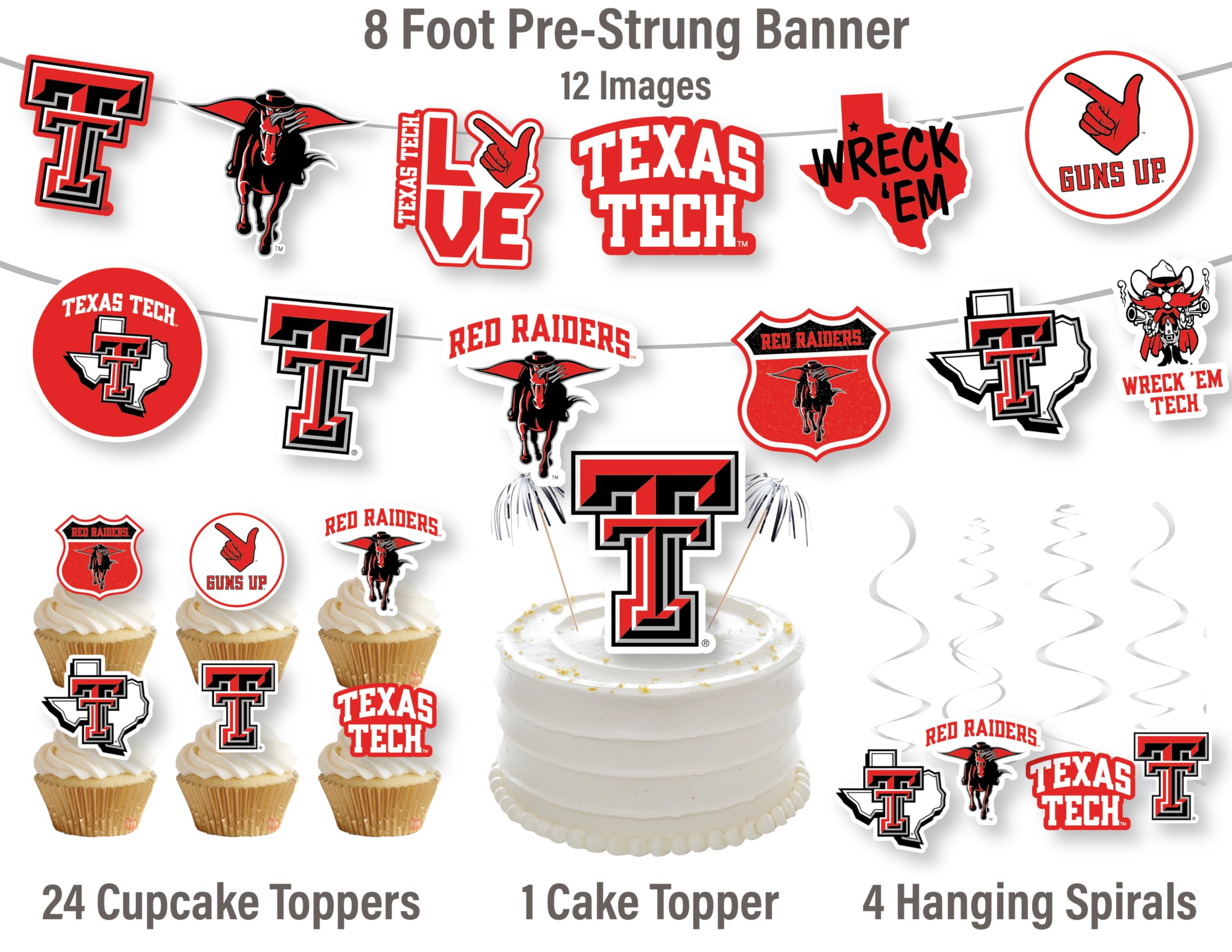 PartyKandy Texas Tech cake topper adds stadium-style flair to celebrations.
