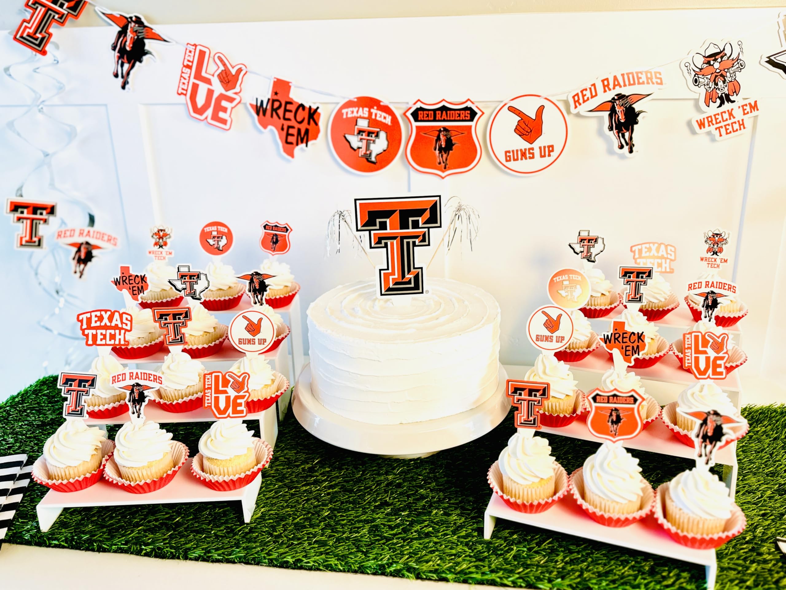 PartyKandy Texas Tech cupcake toppers complement treats for the theme.