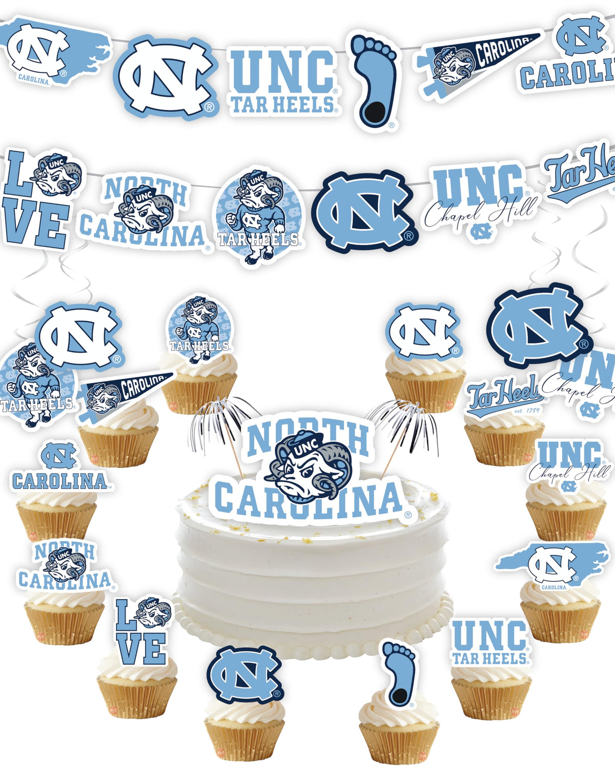 PartyKandy UNC banner ready for a team-themed celebration.