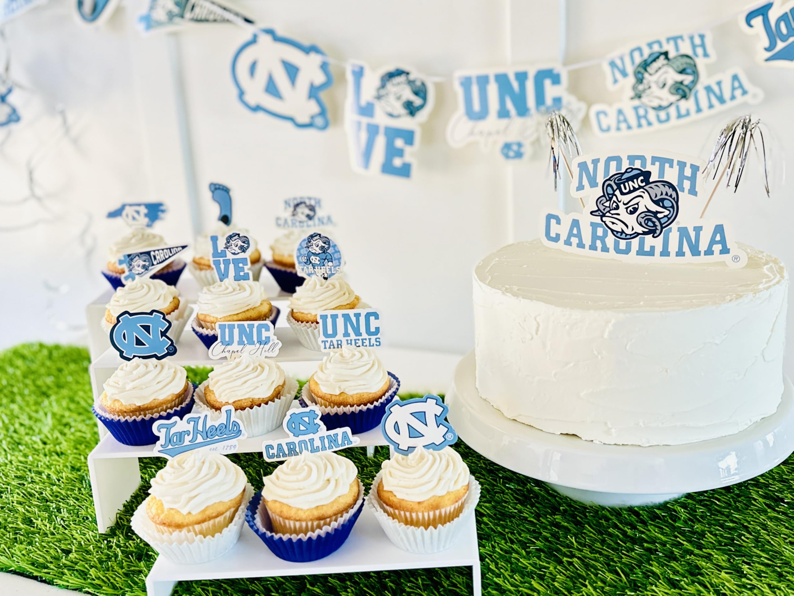 PartyKandy UNC cake topper adds a focal point to the cake.