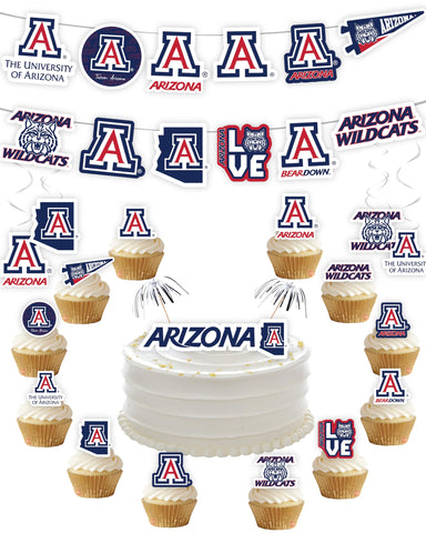 PartyKandy uofa banner in bold Arizona colors for a coordinated backdrop