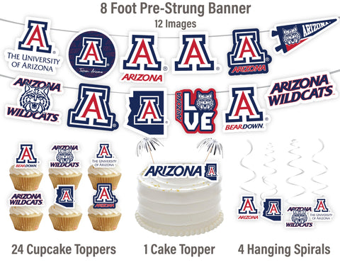 PartyKandy uofa cupcake toppers sprinkle Wildcats theme on treats
