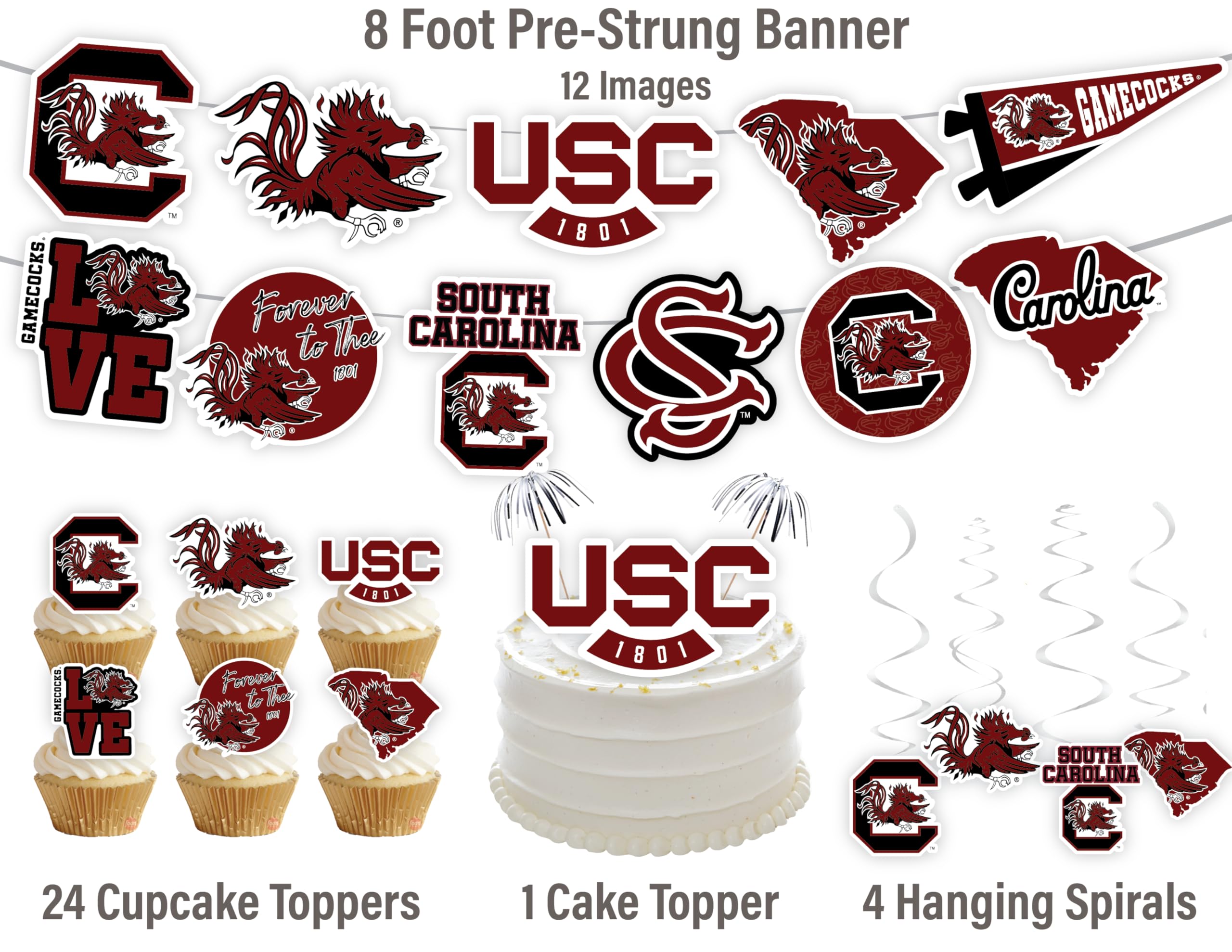 PartyKandy USC cake topper set adds instant focal points to celebrations.