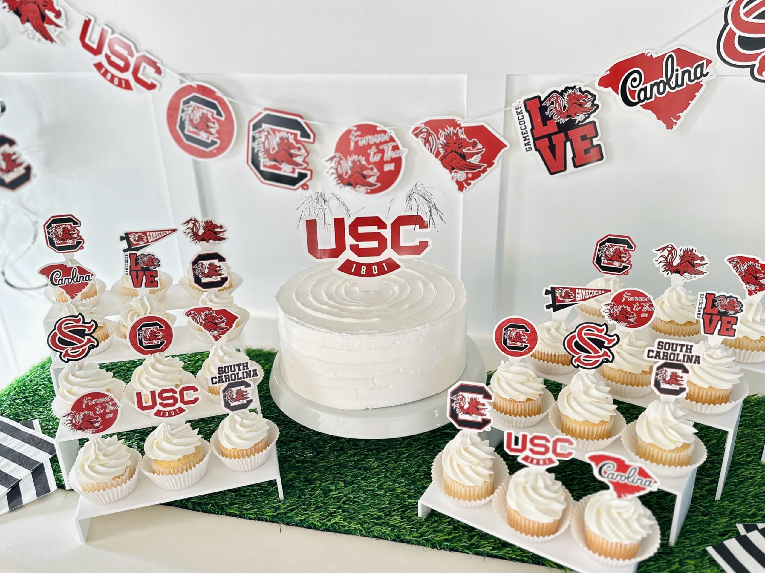 PartyKandy USC cupcake toppers coordinate colors for themed treats.