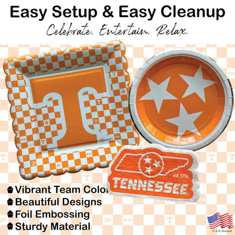 PartyKandy UT Vols napkins 5in absorb spills while boosting team spirit