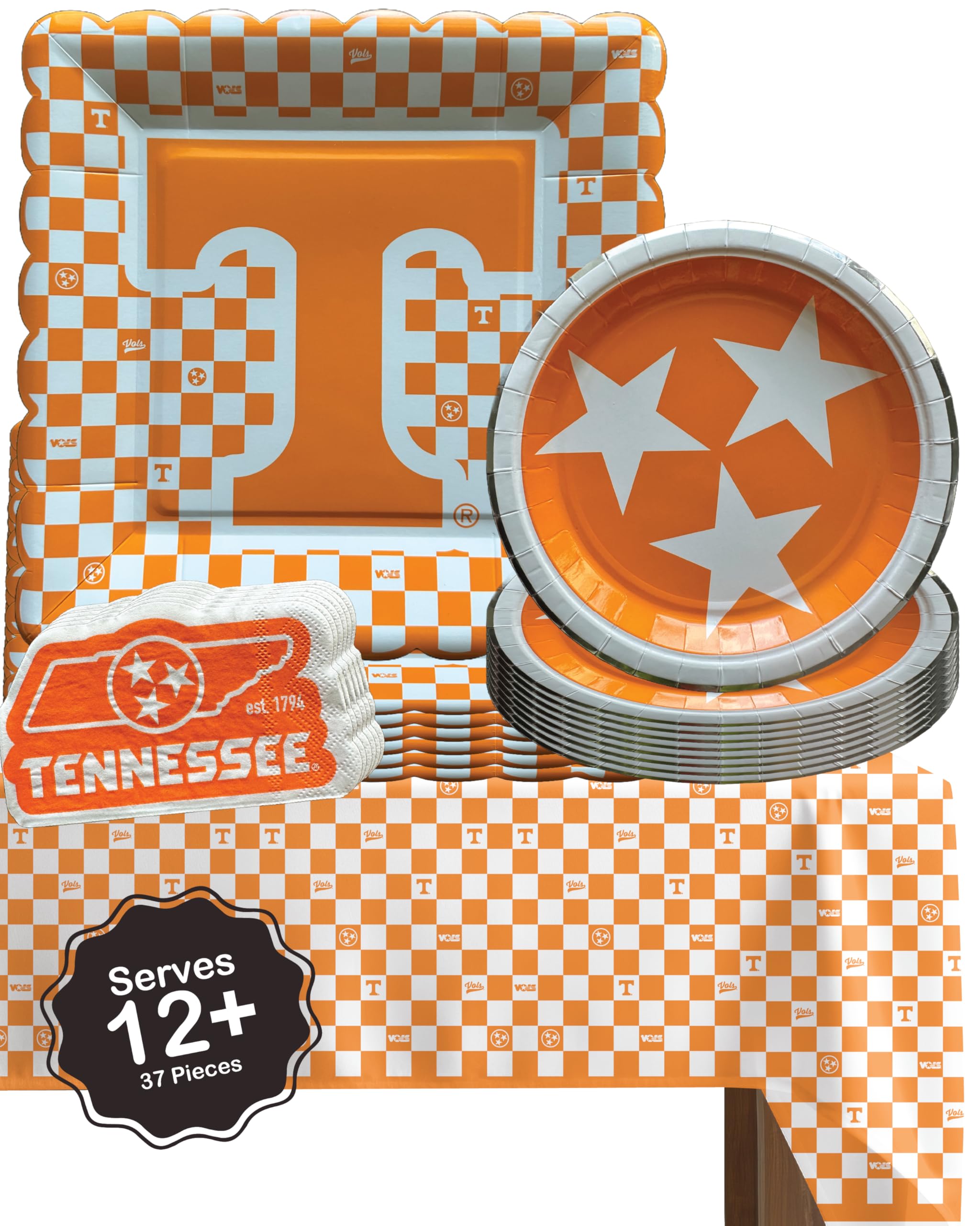 PartyKandy UT Vols tablecloth 9ft adds vibrant team colors to tailgate tables