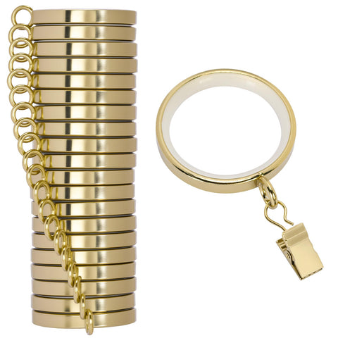 Parutta 20-pack curtain rings in gold finish for smooth, silent operation.