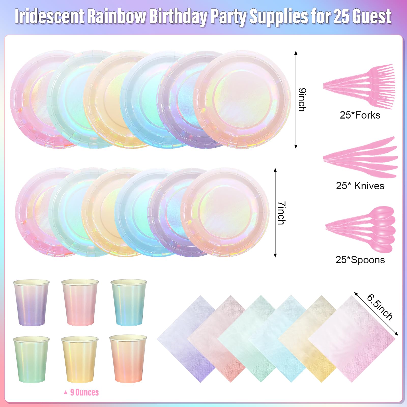 Pascliyna iridescent pastel dinner plates for main courses at celebrations.
