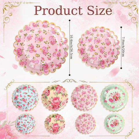 Pasimy floral vintage dinner plate showing size and rose design for weddings