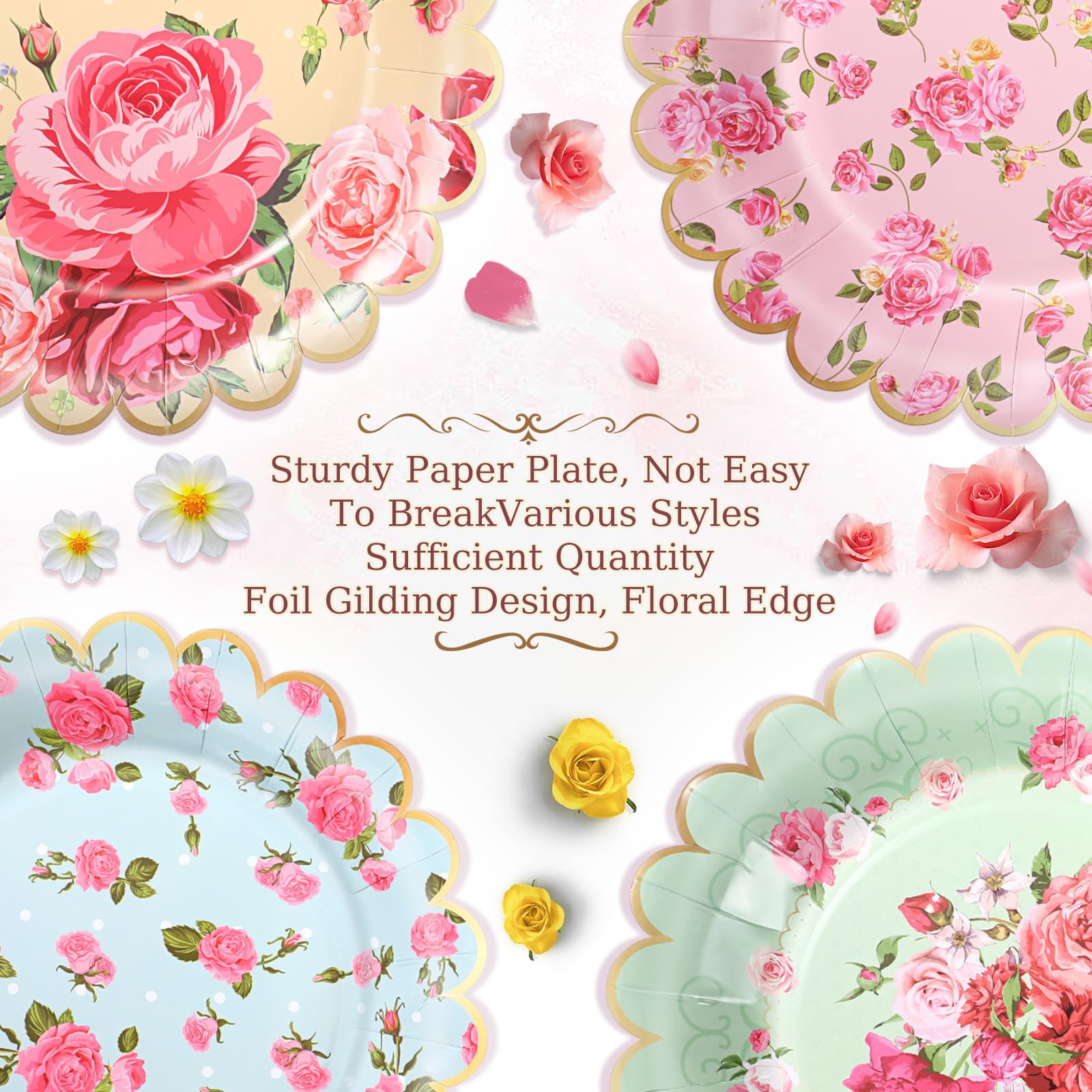 Pasimy floral vintage plates packaging for quick party setup