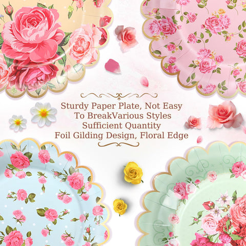 Pasimy floral vintage plates packaging for quick party setup