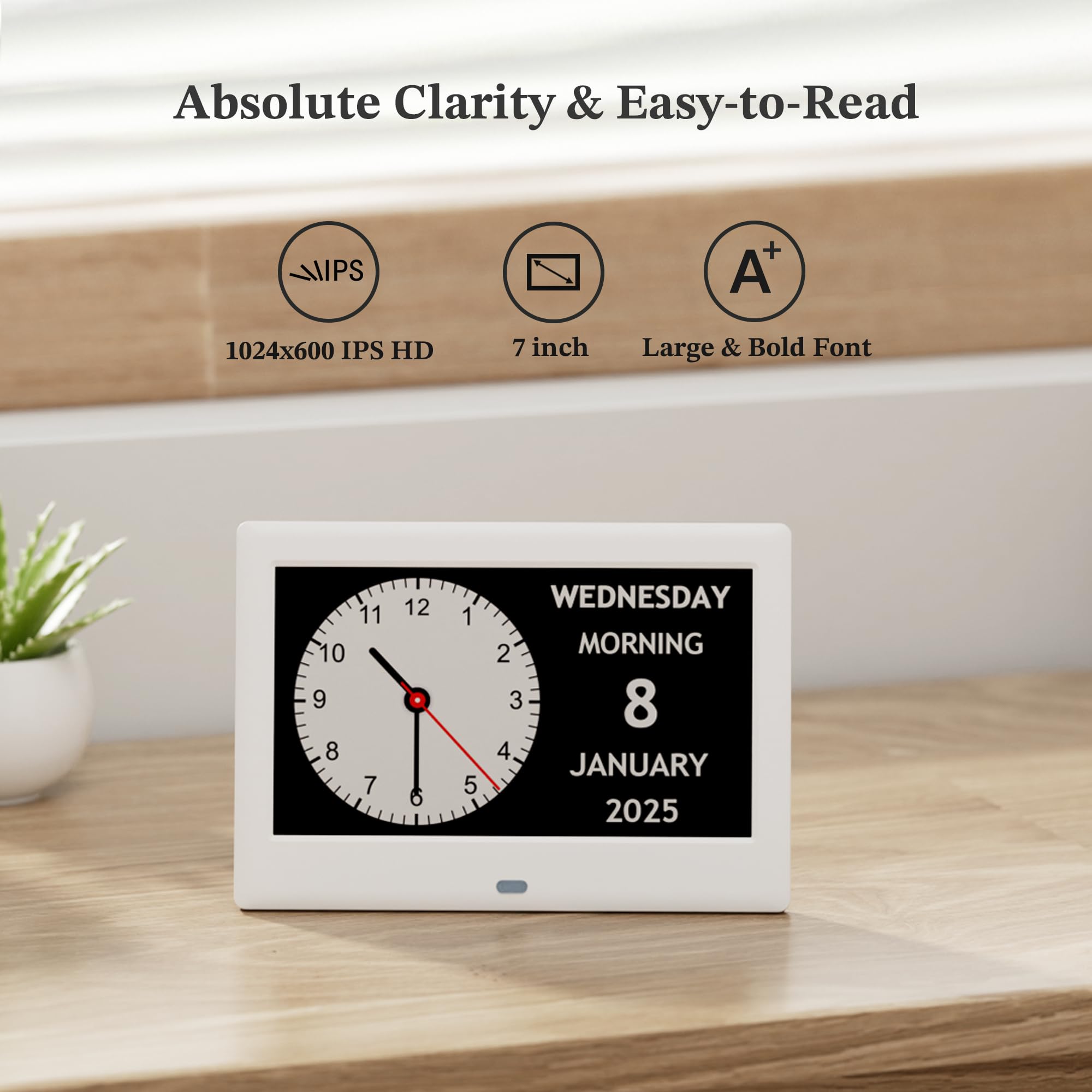 Pastigio dementia clock showing reminder icons for daily routines.
