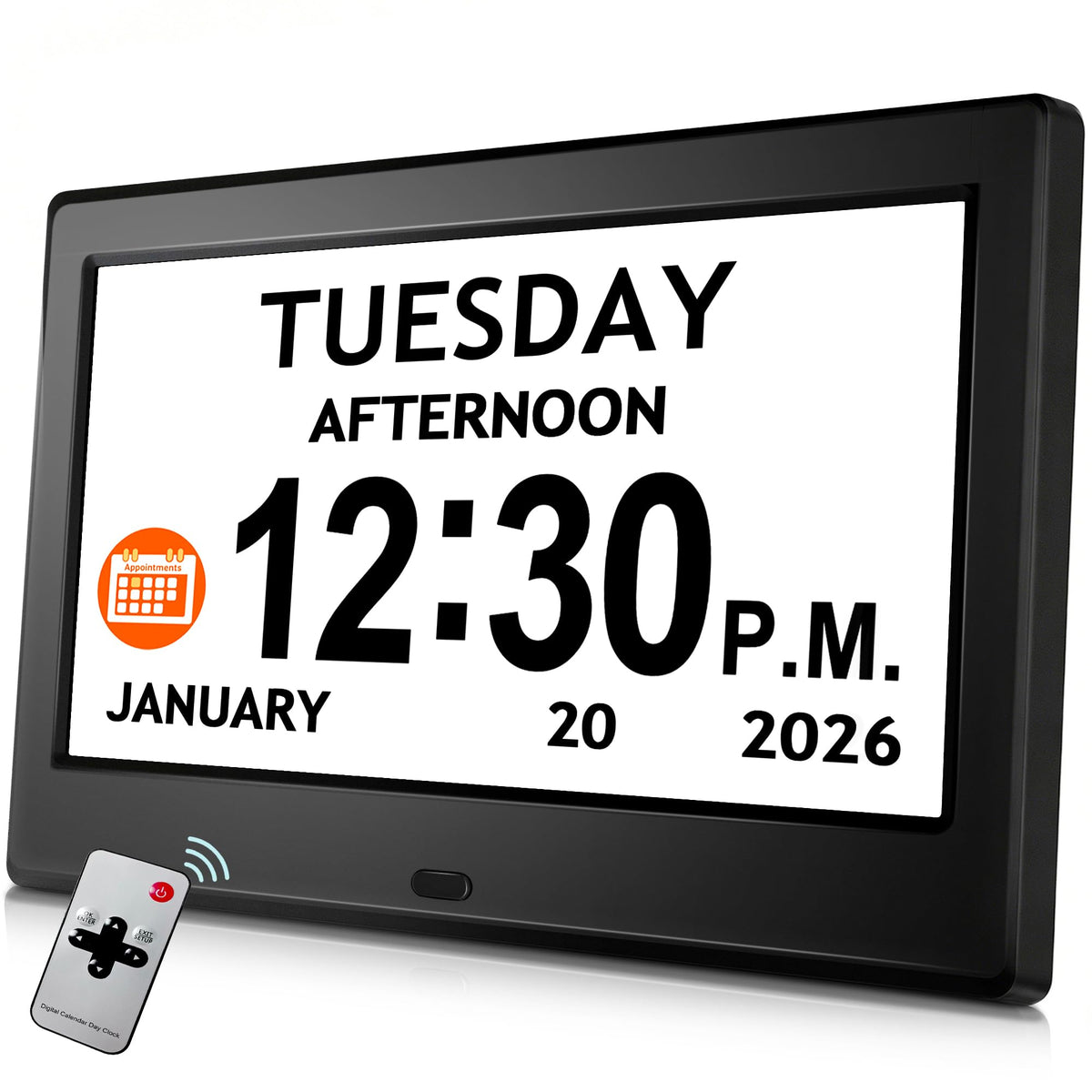 Pastigio 7 inch IPS display provides clear time visibility from any angle
