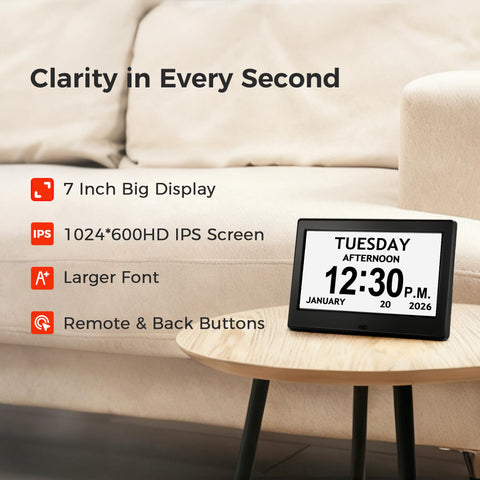 Pastigio large time date display helps seniors read at a glance