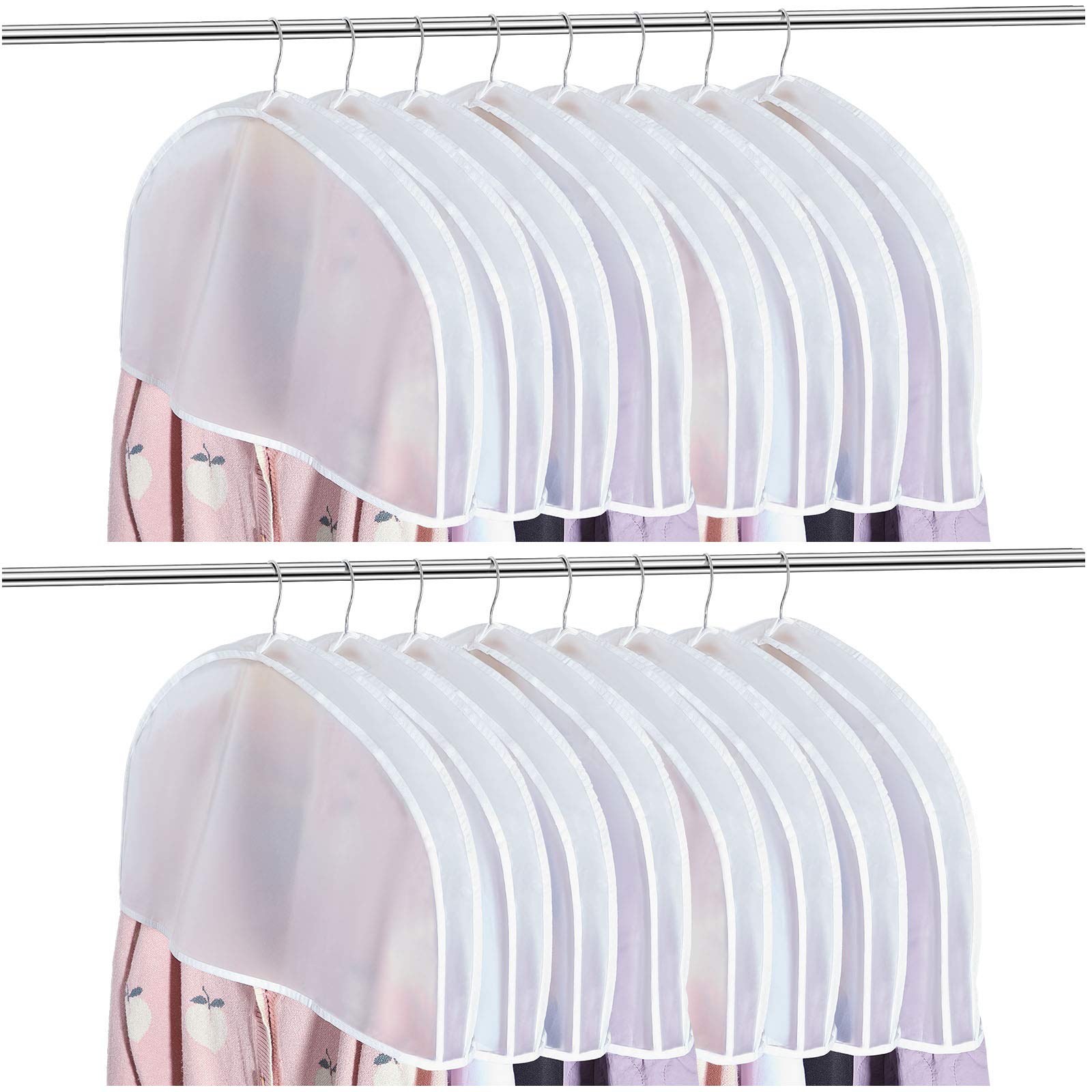Patelai 24pc 2in gusseted shoulder covers shield hanging clothes from dust