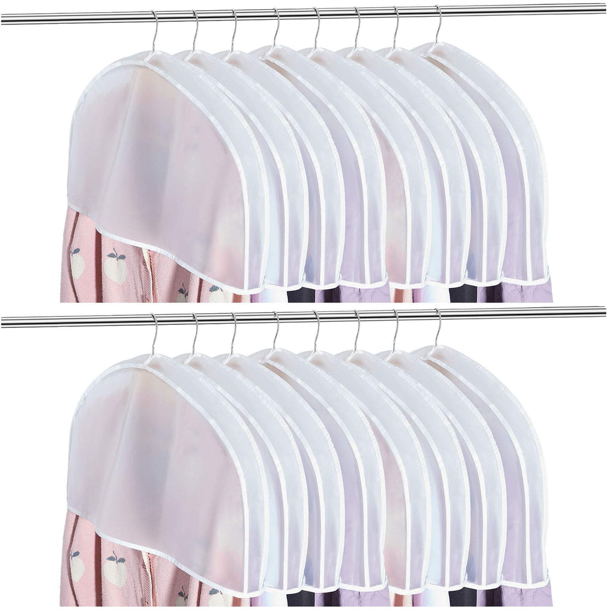 Patelai 24pc 2in gusseted shoulder covers shield hanging clothes from dust