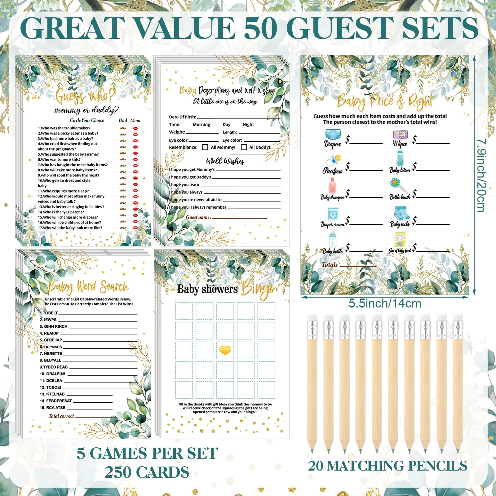 Patelai pencil set ideal for writing guesses and tallying scores