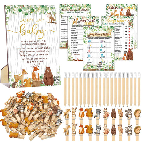 Patelai woodland animals don’t say baby sign for stylish shower messaging