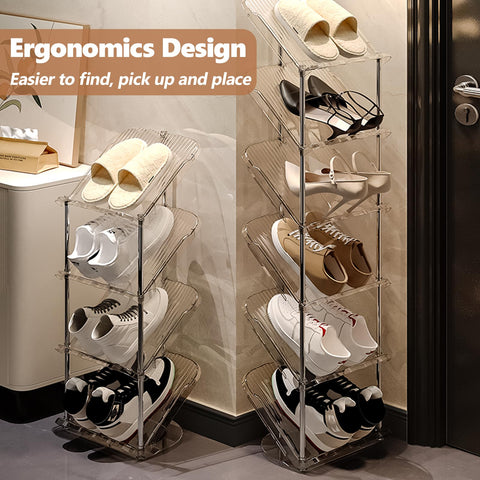 Patinao entryway corner setup showing compact storage fit in a narrow space