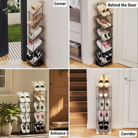 Patinao vertical free-standing rack placed in a corner for small rooms