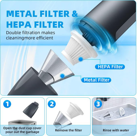 PATO cordless vacuum shows 0.8L dust cup view