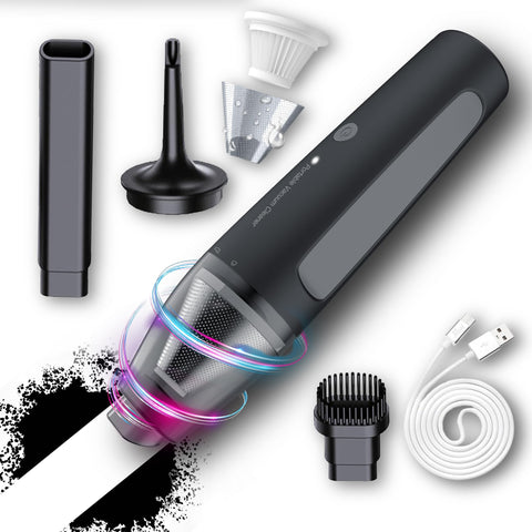 PATO cordless vacuum with flat nozzle reaching tight car crevices