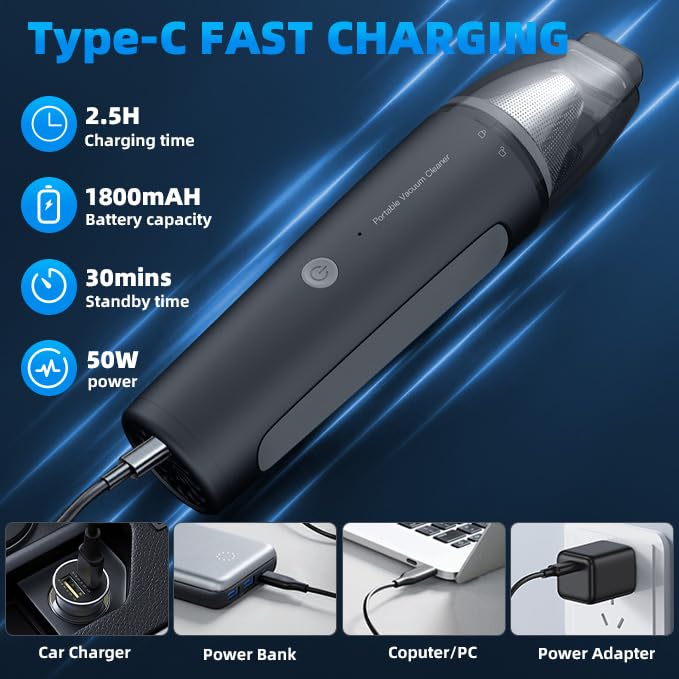PATO cordless vacuum with HEPA filtration for micro-dust