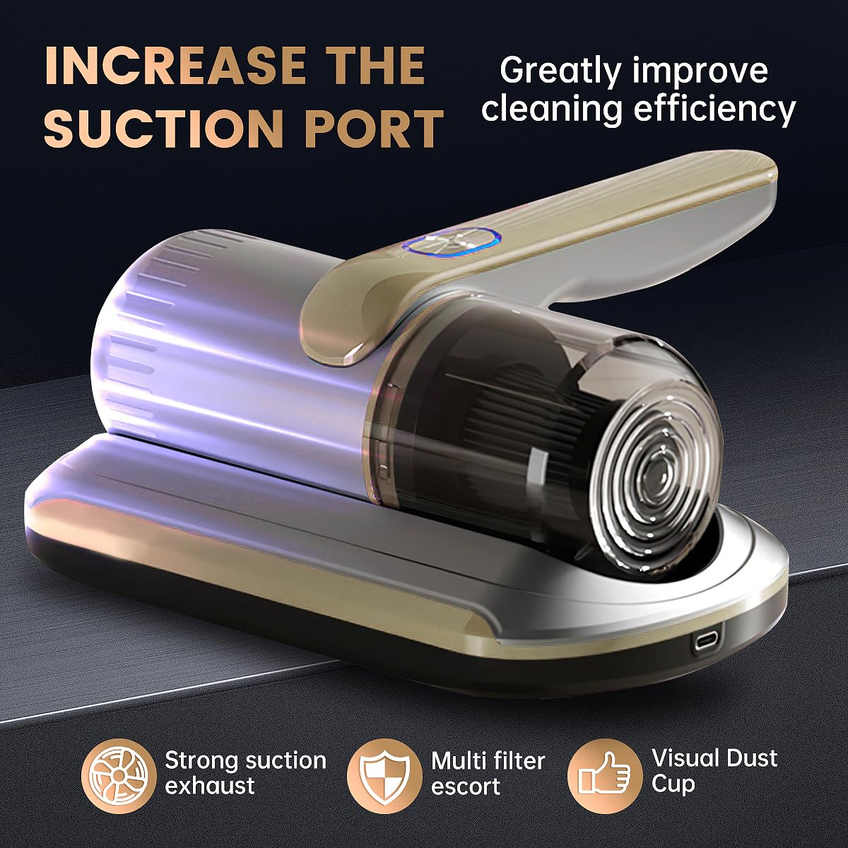 PATO Mattress Vacuum Cleaner cordless operation offers up to 60 minutes of cleaning
