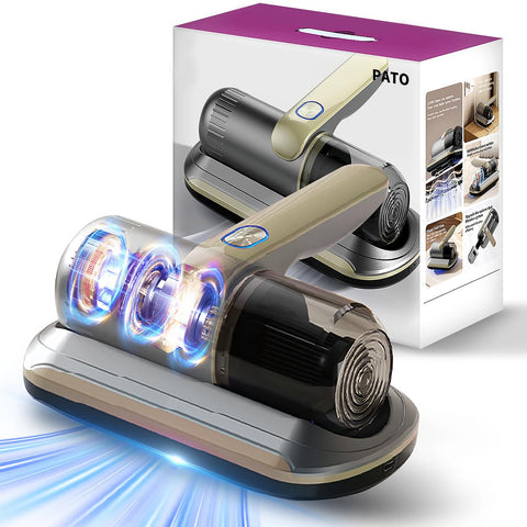 PATO Mattress Vacuum Cleaner front view in golden color for effortless targeted cleaning