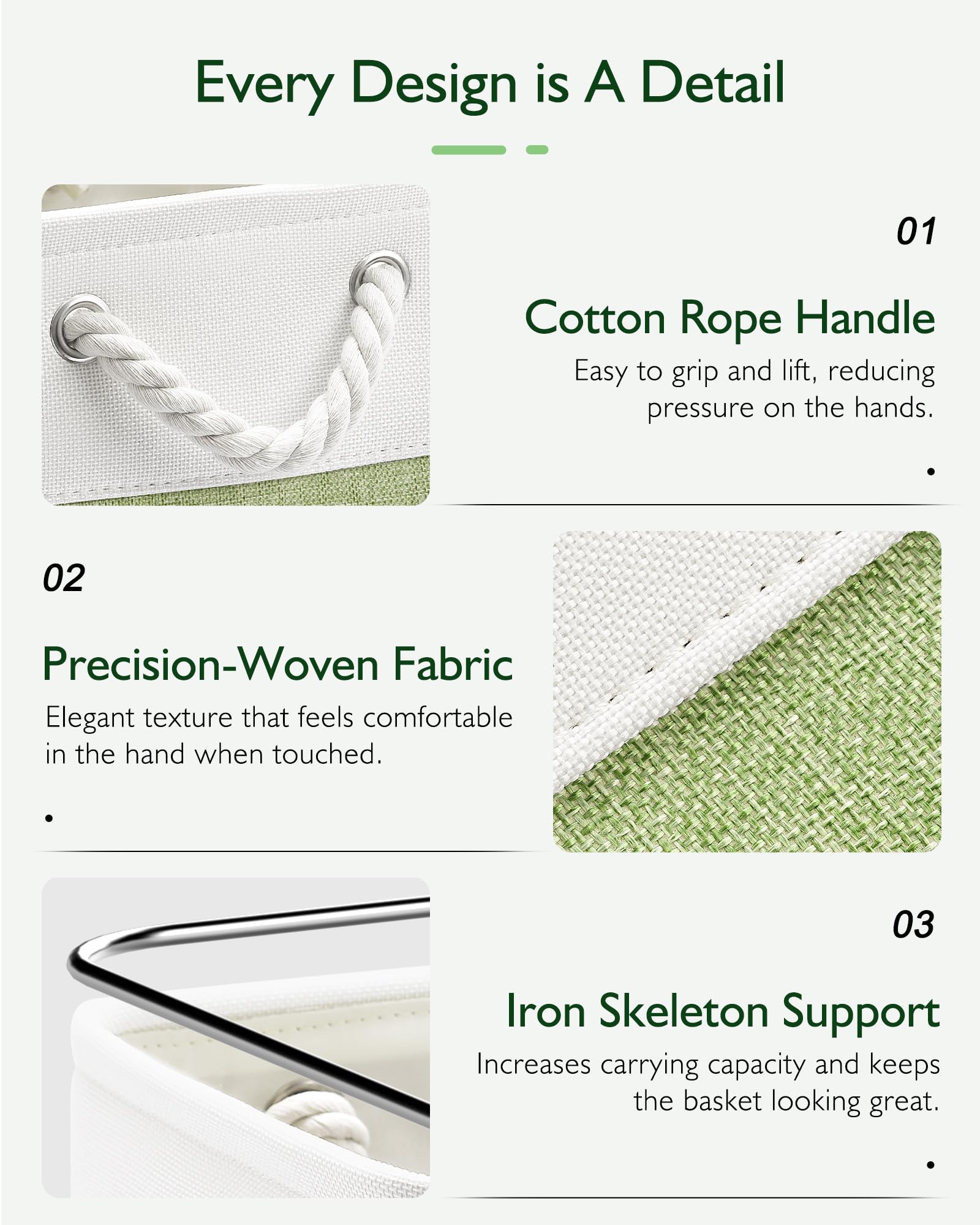 Patvingot cube bin with rope handles ideal for closet shelves