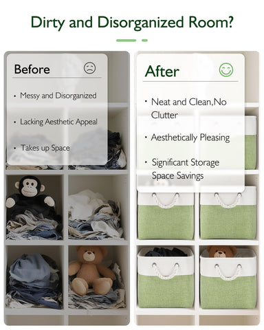 Patvingot cube bin used for towels or laundry in bedrooms and bathrooms