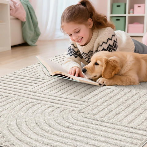 Pauwer 3x5 dorm-room-beige-rug cozy for small spaces.