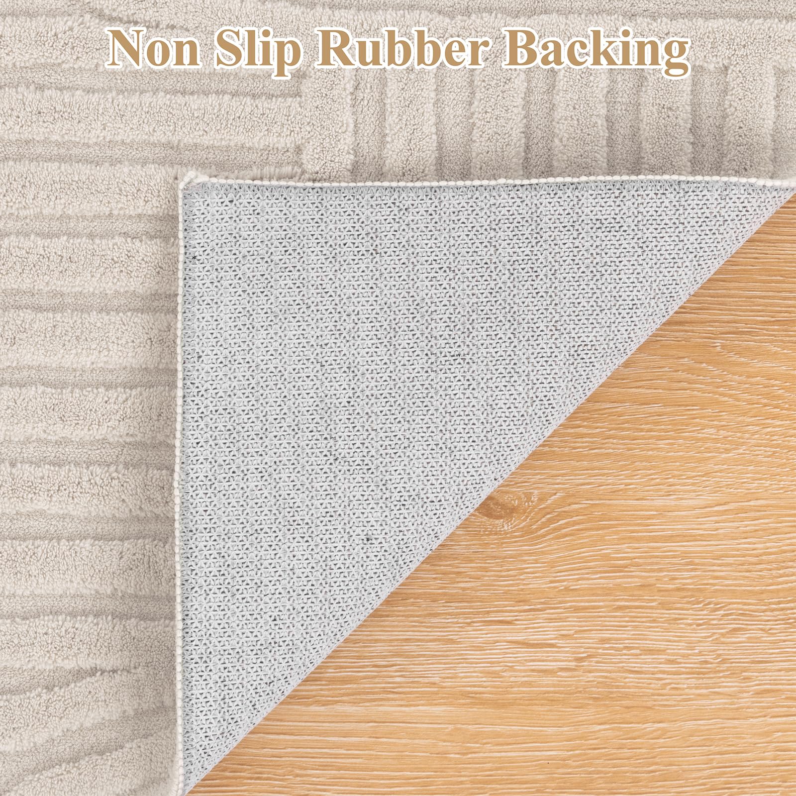 Pauwer 3x5 durable-high-traffic-beige rug stands up to busy hallways.
