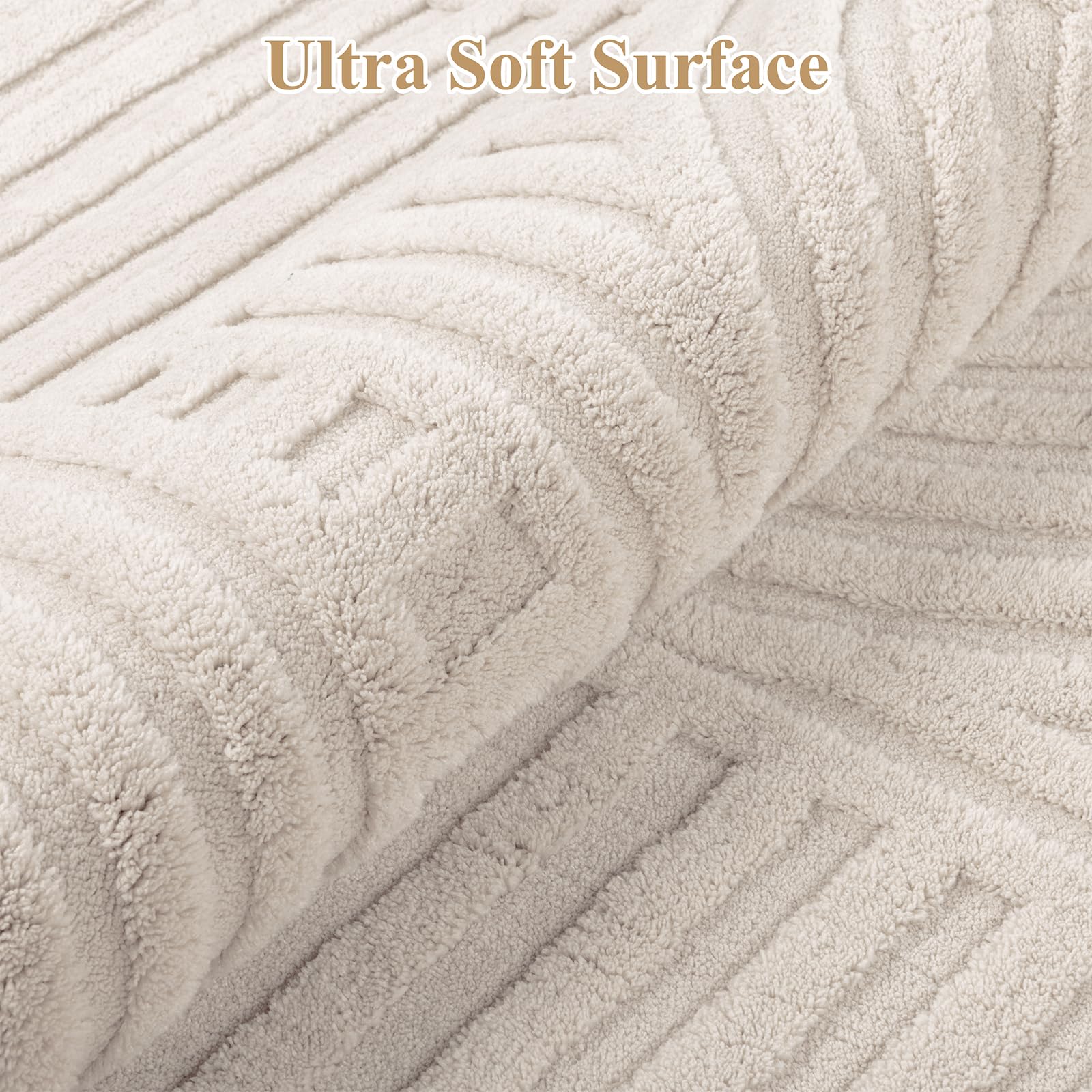 Pauwer 3x5 low-pile-soft-beige rug with plush underfoot feel.