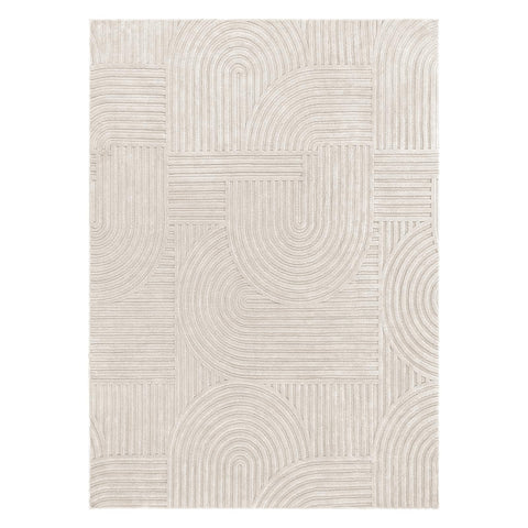 Pauwer beige area rug enhances room safety and comfort for kids and pets.