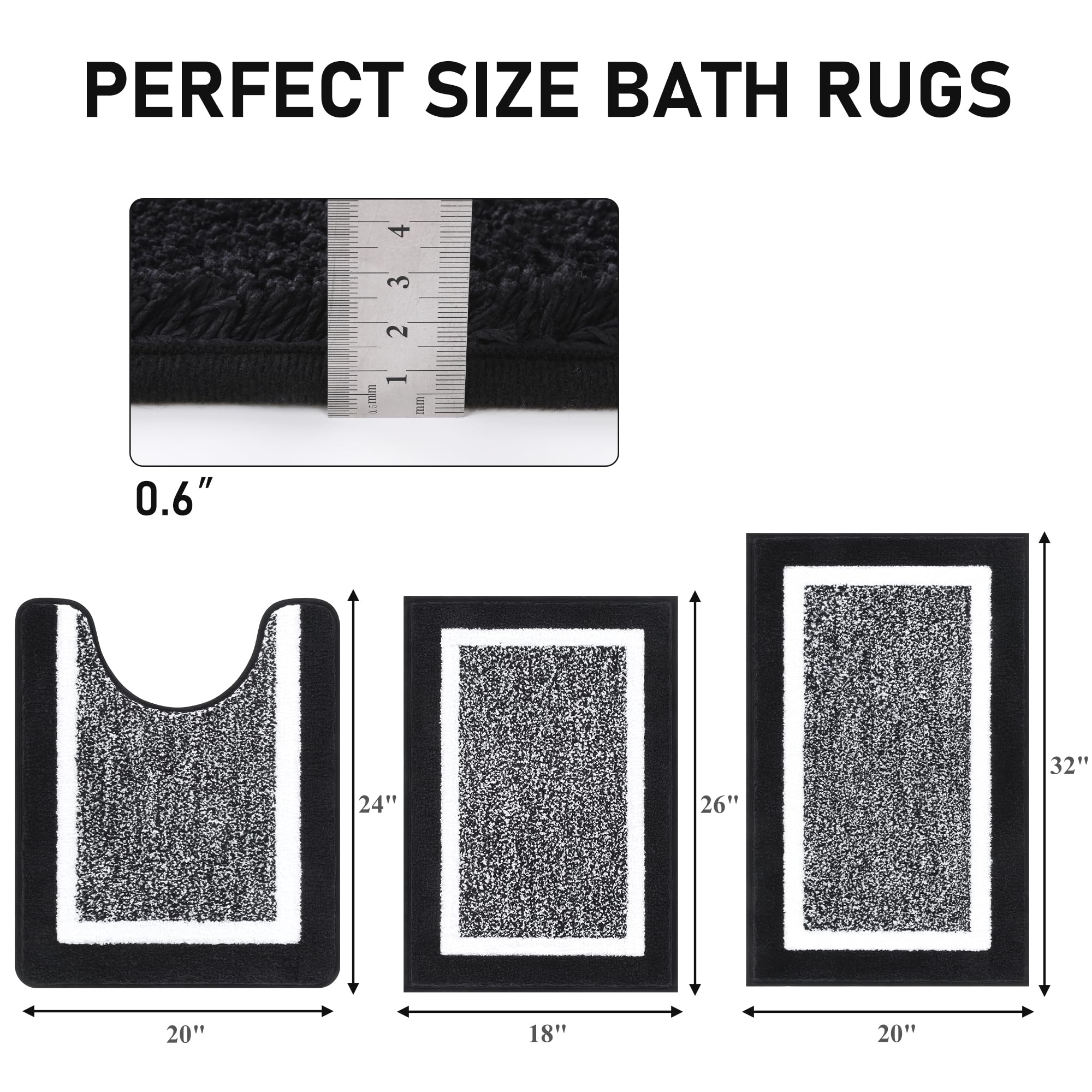 Pauwer microfiber rug set partially rolled to show size