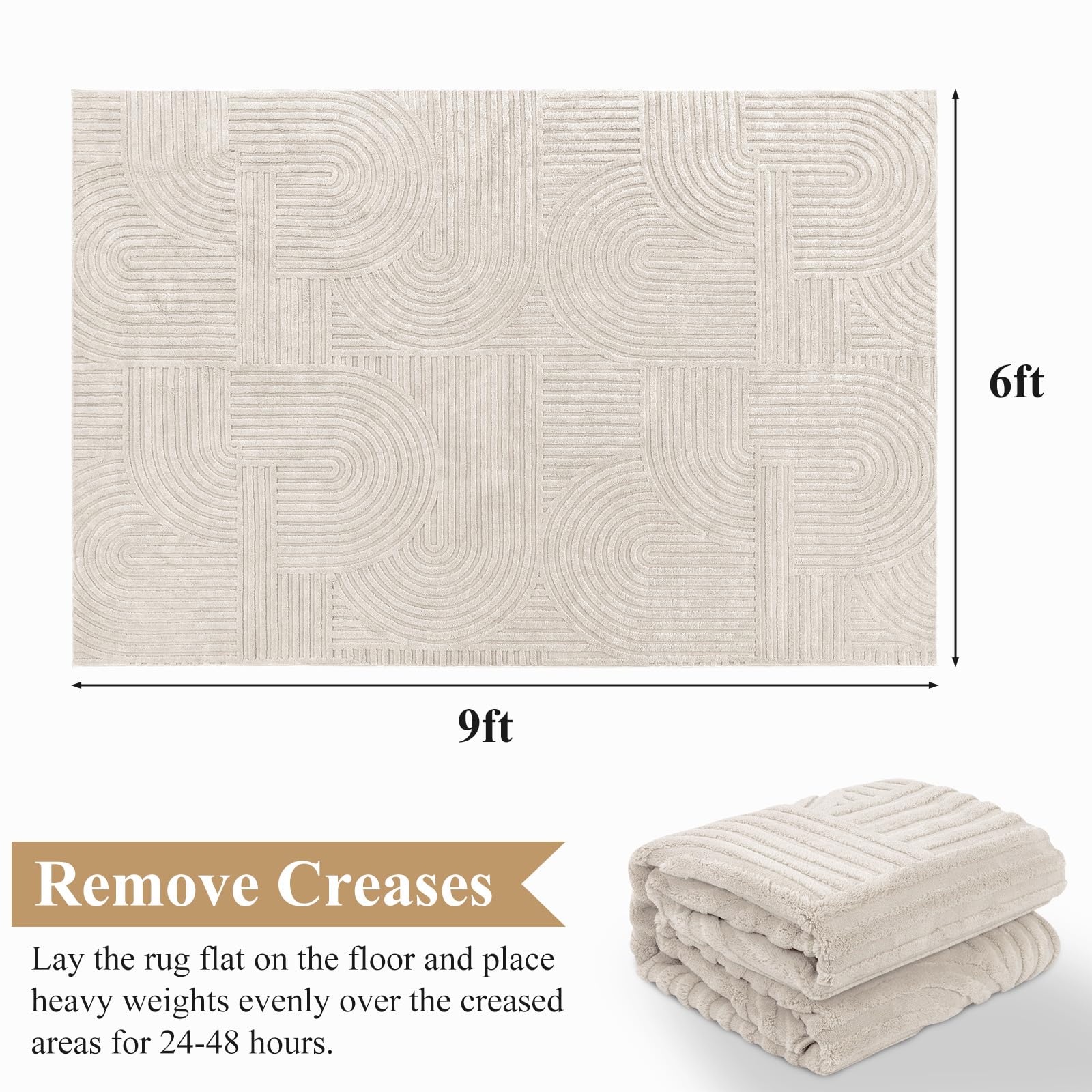 Pauwer boho vintage rug with fluffy pile adds cozy texture to spaces.