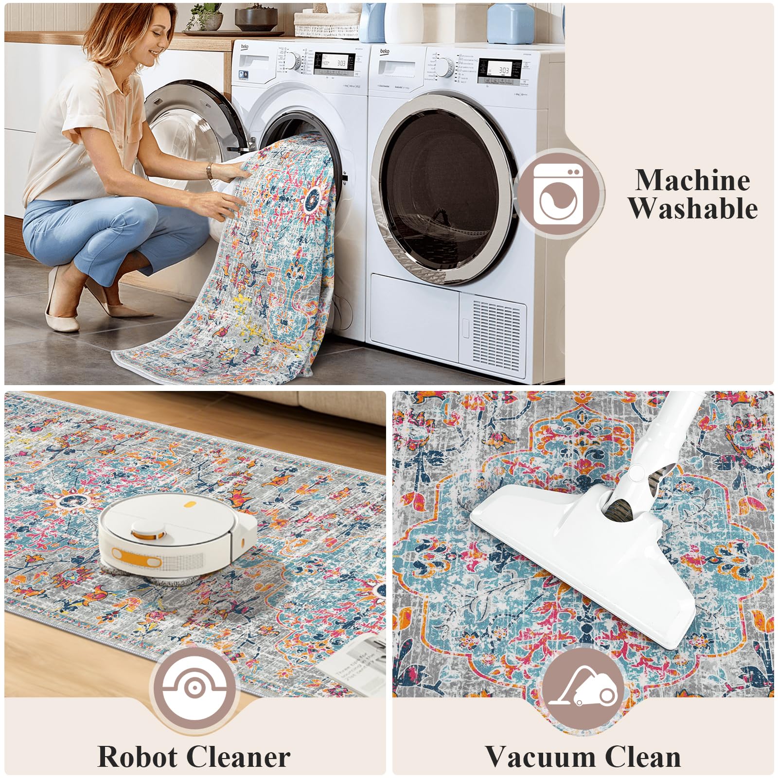 Pauwer entryway kitchen rug suited for busy spaces with durable style.