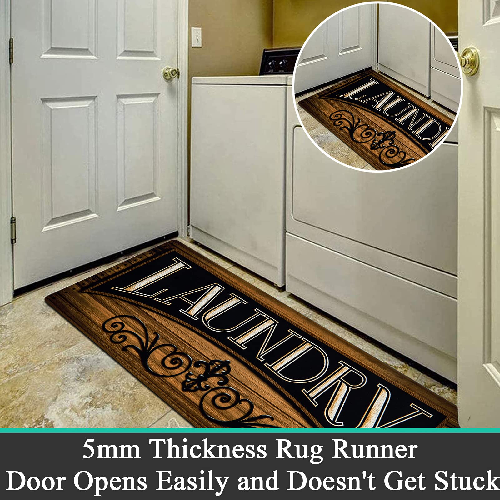 Pauwer front washer and dryer rug ideal between machines for floor protection.