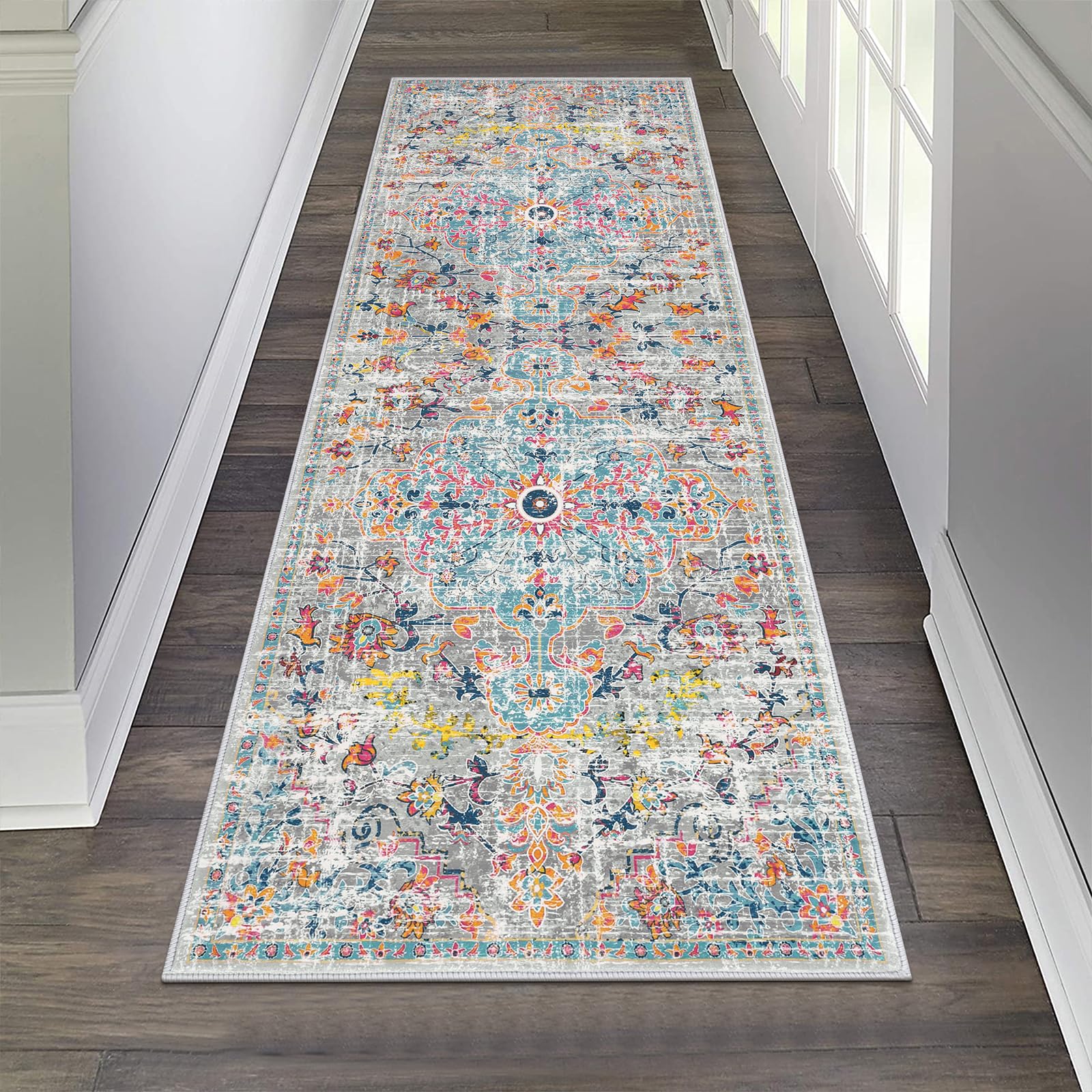 Pauwer hallway runner with soft faux wool for cozy, plush foot comfort.