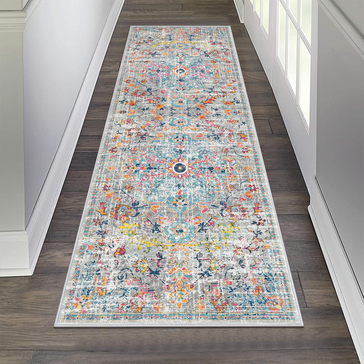 Pauwer hallway runner with soft faux wool for cozy, plush foot comfort.
