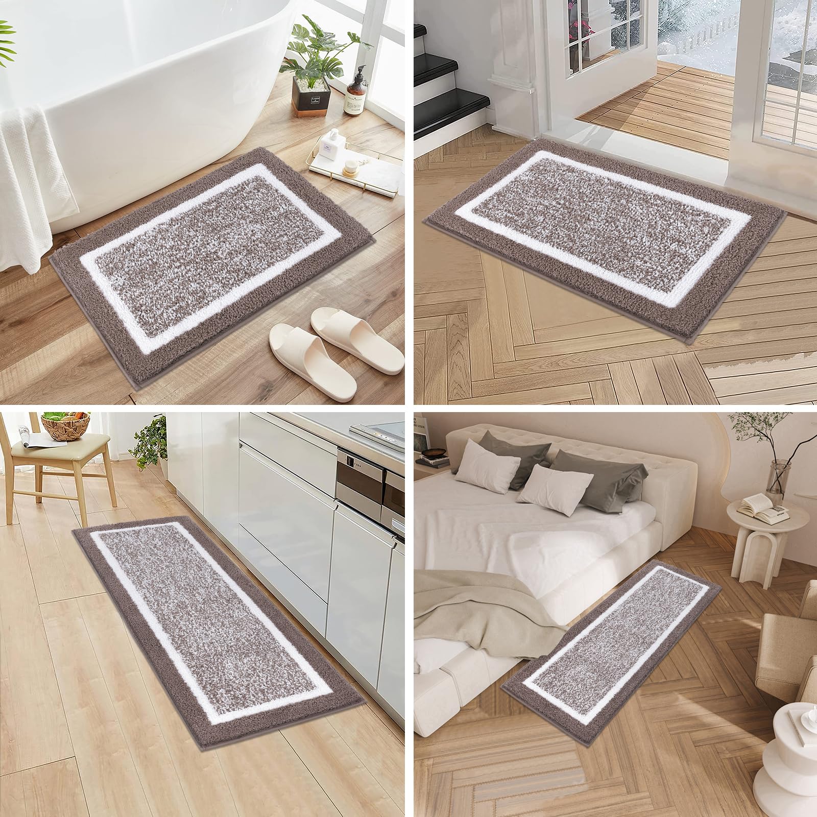 Pauwer multi-room mats blend plush texture with modern style for living rooms and baths.