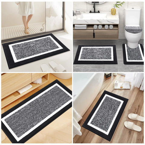 Pauwer machine-washable bath mats offer easy care and color retention.