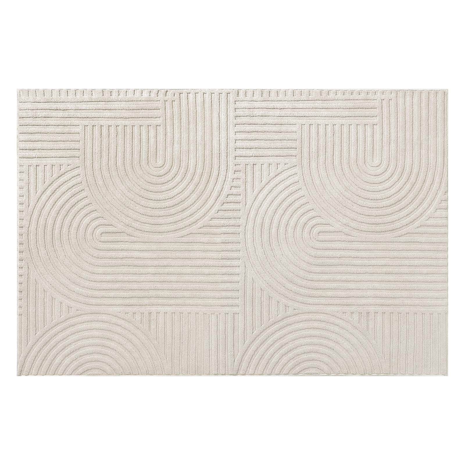 Pauwer beige area rug complements nautical boho and modern decor.