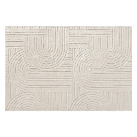 Pauwer beige area rug complements nautical boho and modern decor.