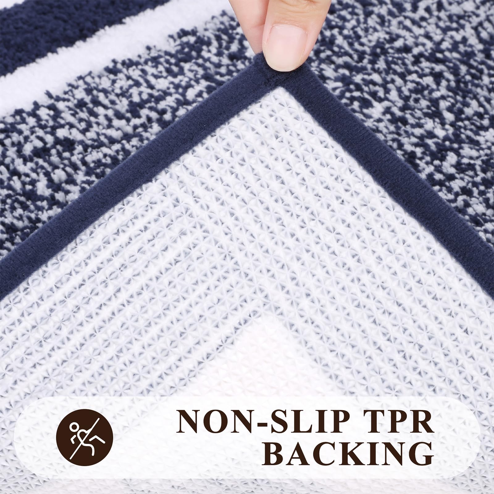 Pauwer microfiber bath rug texture shows ultra-soft underfoot feel