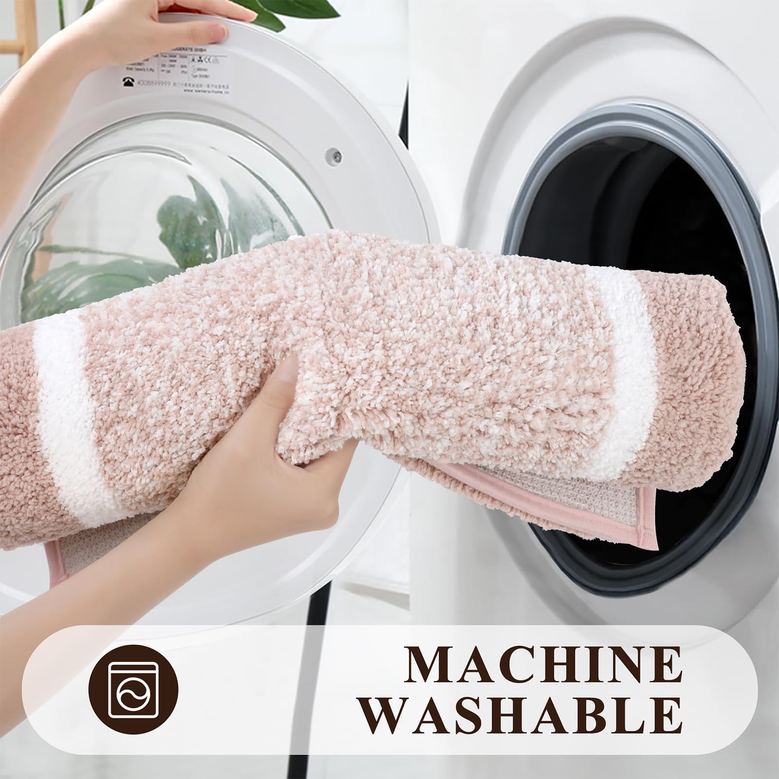Pauwer machine washable bath mats designed for repeated washes